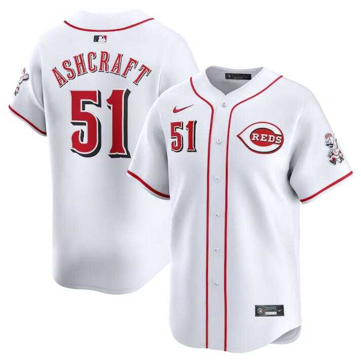Men's Cincinnati Reds #51 Graham Ashcraft White Home Limited Stitched Baseball Jersey Dzhi,We sell and wholesale Men's Cincinnati Reds #51 Graham Ashcraft White Home Limited Stitched Baseball Jersey Dzhi on line form chian!